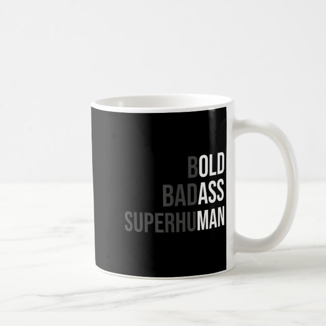 Mug Funny Gag Gift For Dad - Old Man Bold Bad Superhum (Droite)