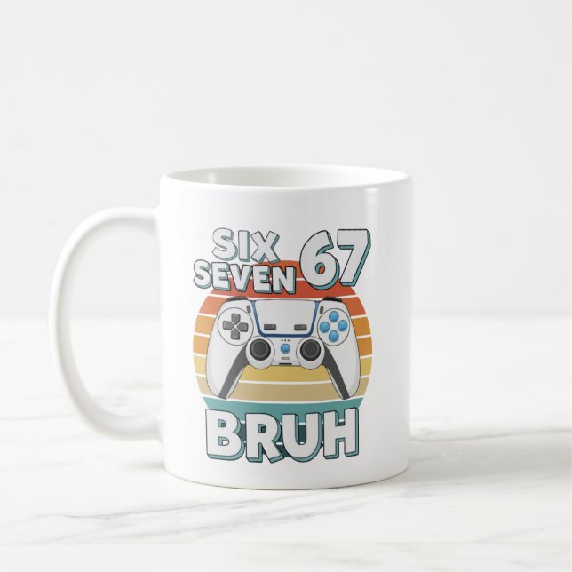 Mug Funny Gaming Six Seven 67 Bruh Gamer Boy for Men B (Gauche)