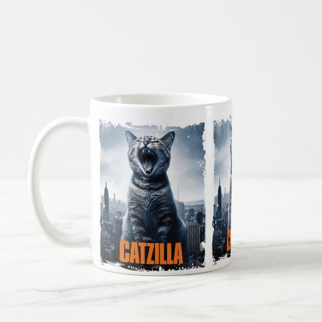 Mug Funny Giant Cat Monster Feline Humours Amoureux de (Gauche)