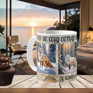 Mug Funny Gold Snow Fox Photo
