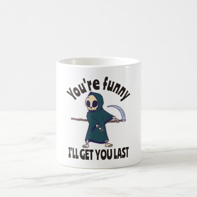Mug Funny Grim Reaper Skeleton Halloween Costume (Centre)