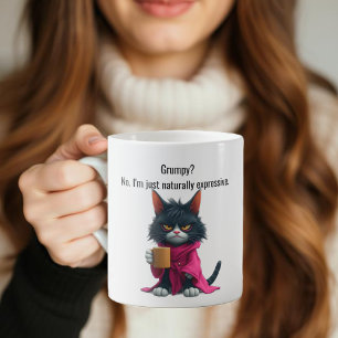 Mug Funny Grumpy cat dans un Robe et café Black Cat