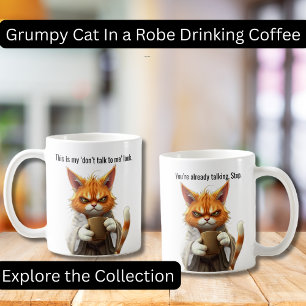 Mug Funny Grumpy cat dans un Robe et café Orange Cat