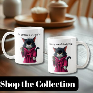 Mug Funny Grumpy chat dans un chat Robe et Coffee-Blac