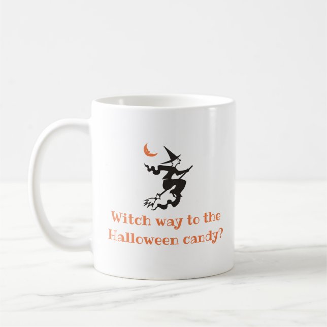 Mug Funny Halloween Witch Way (Gauche)