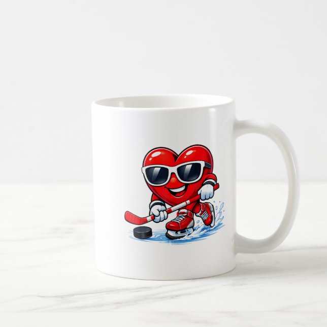 Mug Funny Heart Playing Hockey Apparel  (Droite)
