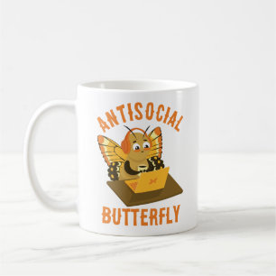 Mug Funny Introvert esthétique antisocial papillon