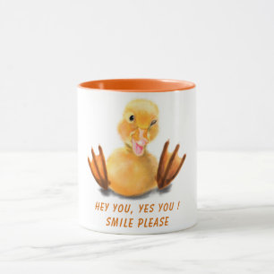 Mug Funny Jaune Canard Jouer Wink Smile - Texte Person