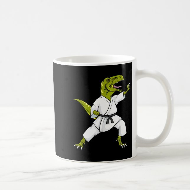 Mug Funny Karatesaurus T-rex Dinosaur Karate Samurai D (Droite)