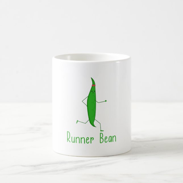 Mug Funny Kawaii Runner Bean Graphic Running Gift (Centre)