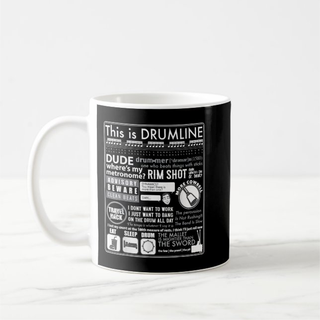 Mug Funny Marching Band C'Est Drumline Citation Musici (Gauche)