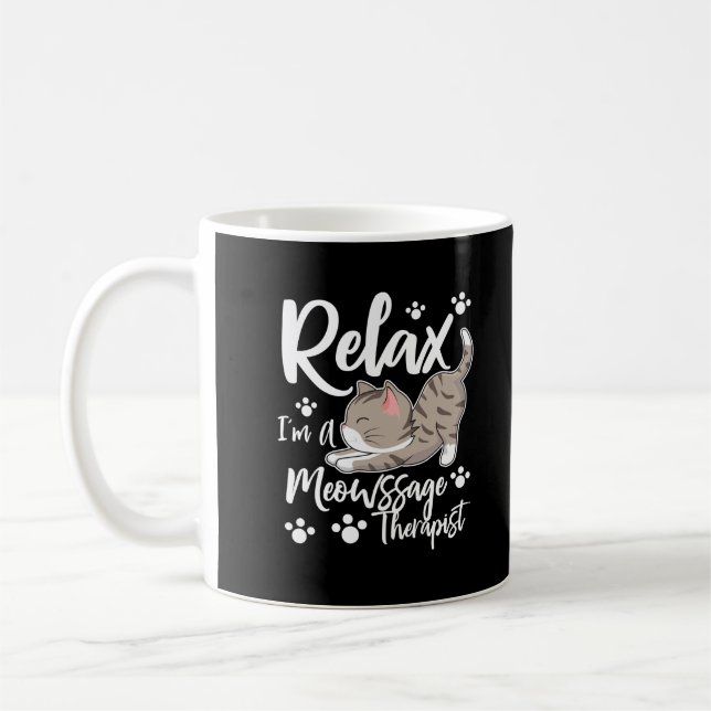 Mug Funny Massage Therapist Cadeau de chat (Gauche)