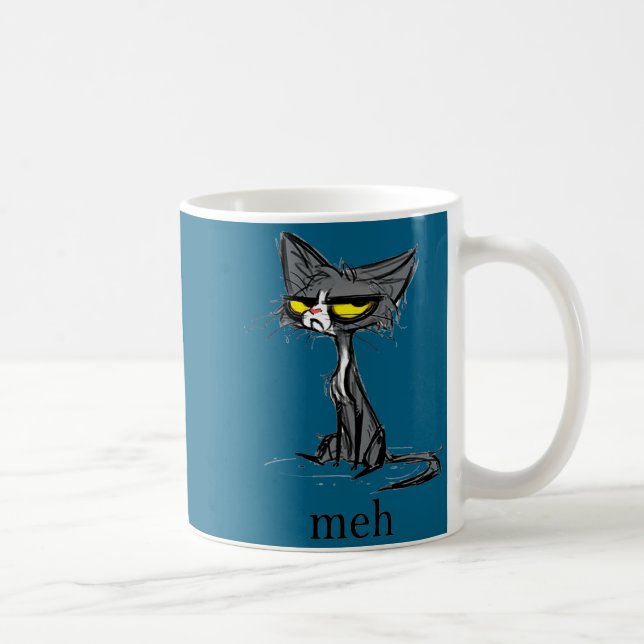 Mug Funny Meh Cat Gift For Cat Lovers  (Droite)