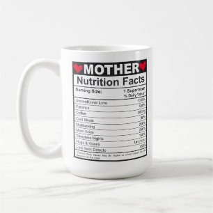 Mug Funny Mom Nutrition Facts Maman Vie essentielle
