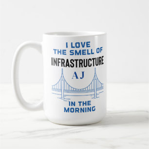 Mug Funny Monogramme Ingénieur du pont du génie civil