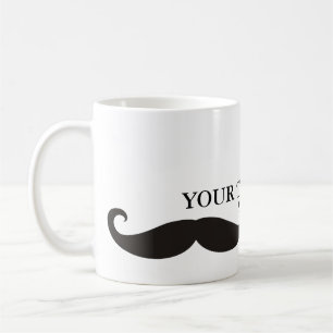 Mug Funny Mustache / Schnurrbart + votre texte