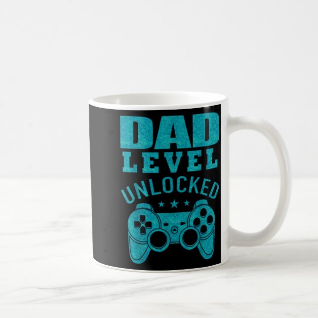 Mug Funny New Dad Shirt Dad Level Unlocked Day Tee Shi (Droite)
