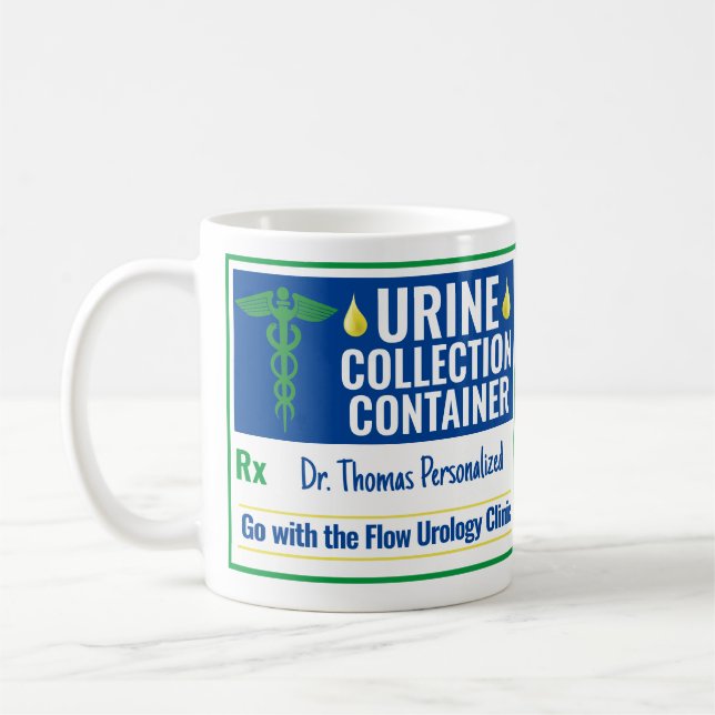 Mug Funny Novelty Doctor Nurse Collection d'urine pers (Gauche)