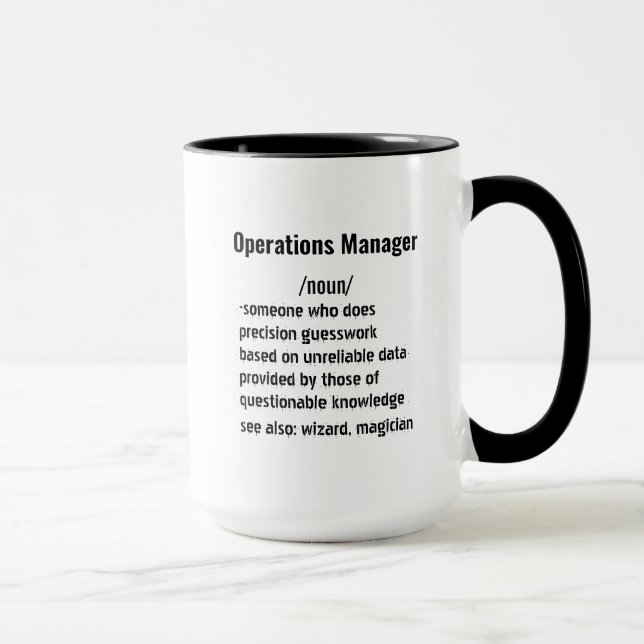 Mug Funny Operations Manager Dons de définition (Droite)
