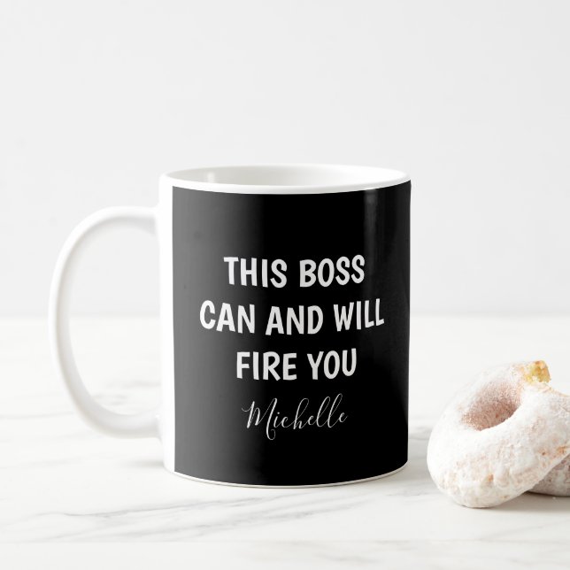 Mug Funny Patron Lady Black Personnalisée (Avec donut)