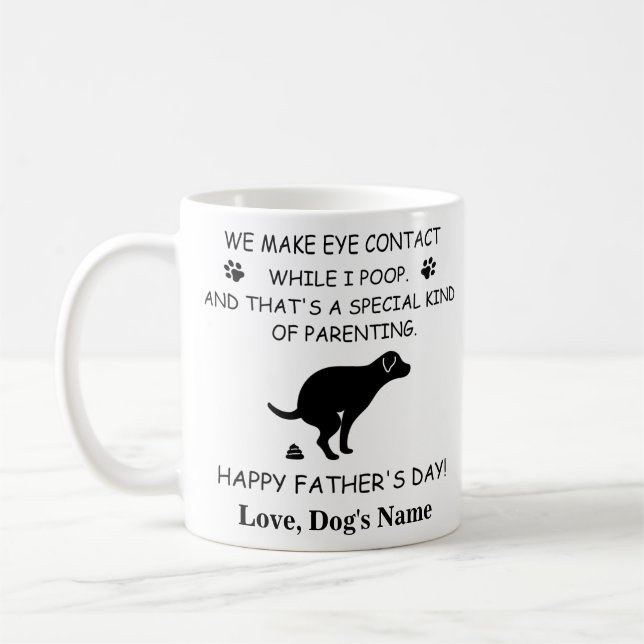 Mug Funny Personnalisé Chien Papa, Chien Poop Fête des (Gauche)