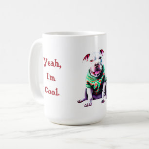 Mug Funny Pit Bull dans le pull de Noël