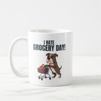 Mug Funny Pitbull Grocery Shopping Cartoon 