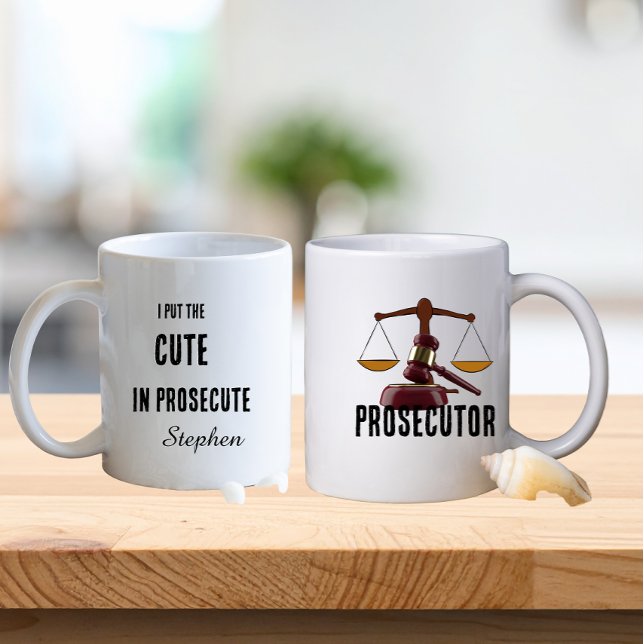 Mug Funny prosecutor lawyer typography  (Créateur téléchargé)