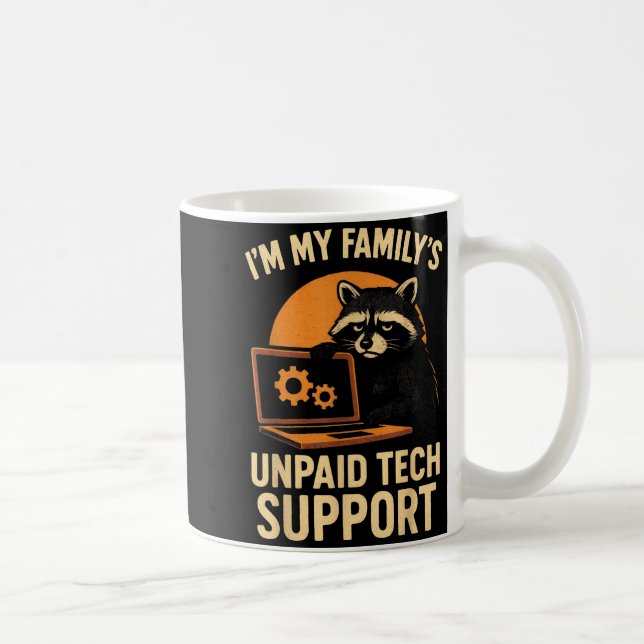 Mug Funny Raccoon Tech Lover Graphic Tee Computer Geek (Droite)