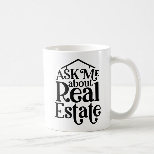 Mug Funny Real Estate Agent, courtier-cadeau Maison Re (Droite)