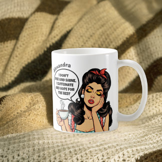 Mug Funny Retro Je ne monte pas et ne brille pas Nom p