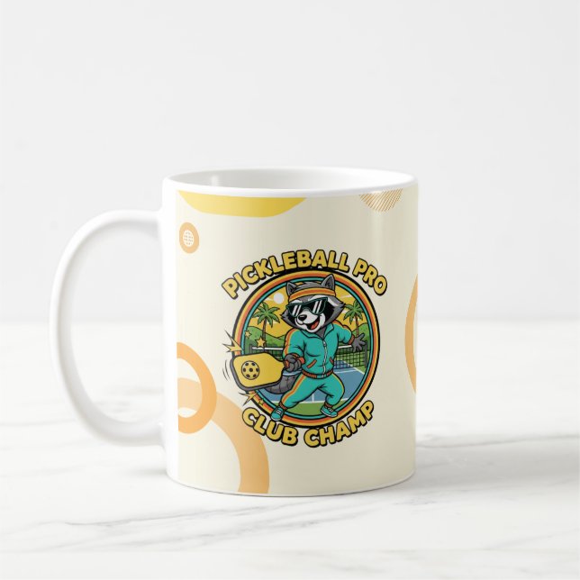 Mug Funny Retro Pickleball Raccoon Gift (Gauche)