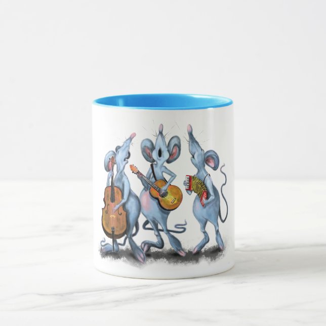 Mug Funny Romantic Mouse Band - Dessin animal de dessi (Centre)