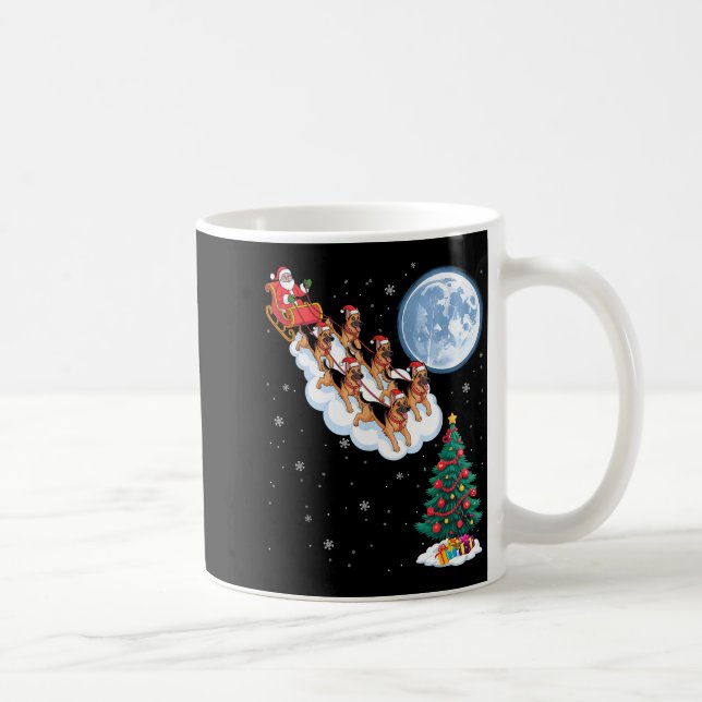 Mug Funny Santa Riding German Shepherd Dog Tree Christ (Droite)