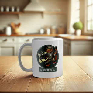 Mug Funny Sci-fi Marine Orange Chat Méfiez-Vous Du Cha
