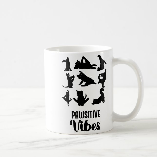 Mug Funny Six Cats Yoga Sitions  (Droite)