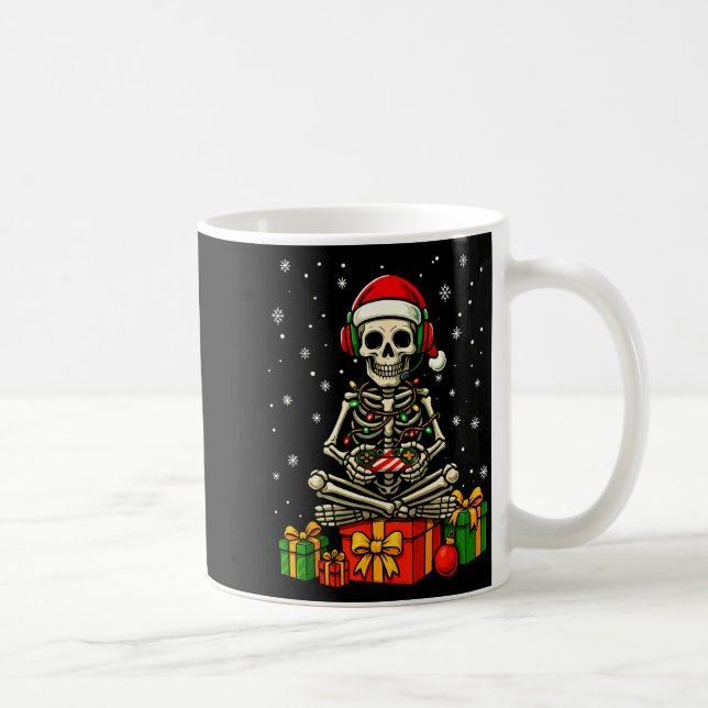 Mug Funny Skeleton Game Controller Xmas Lights Men Wom (Droite)