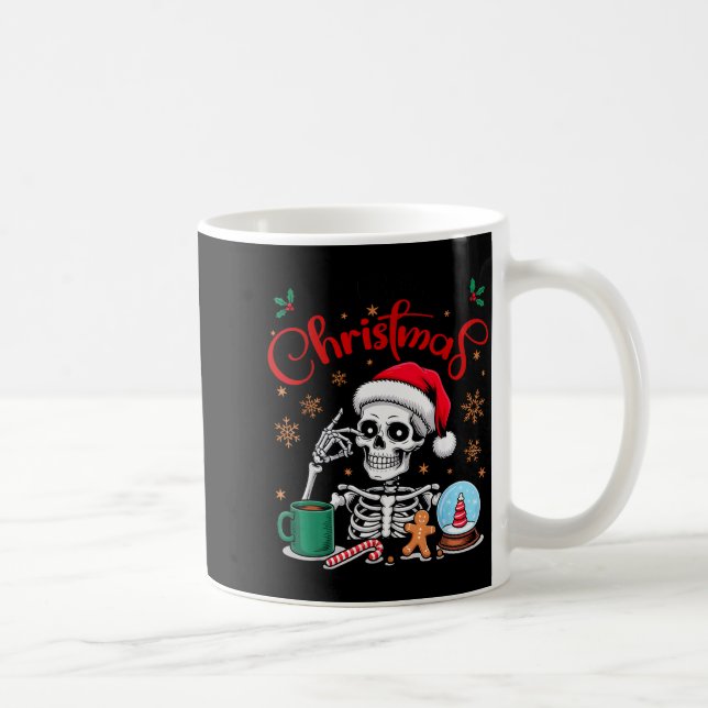 Mug Funny Skeleton Waiting For Christmas Kids Men Wome (Droite)