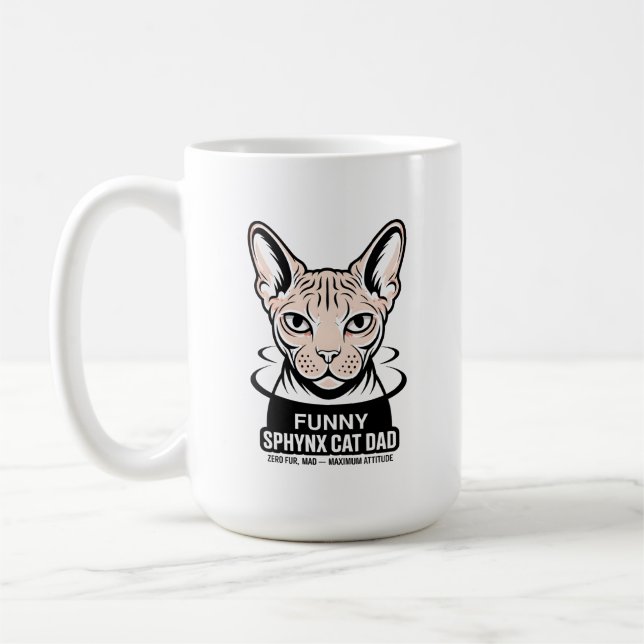 Mug Funny Sphynx Cat Dad Vector Art (Gauche)