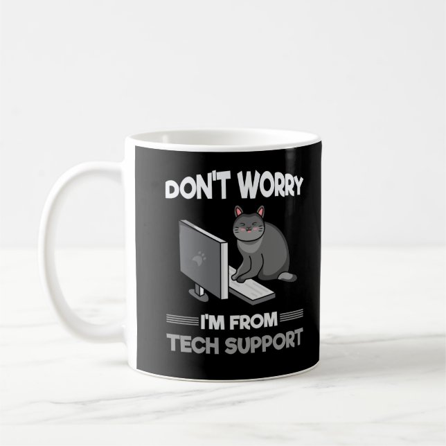 Mug Funny Support technique Amoureux des chats Informa (Gauche)