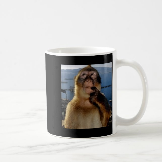 Mug Funny Thinking Monkey Meme Curious Ape Brainrot Gi (Droite)