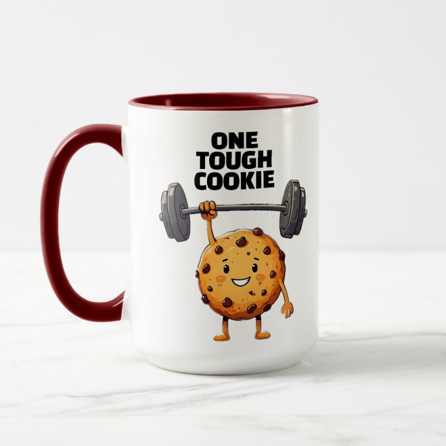 Mug Funny Tough Cookie Lifting Barbell (Gauche)