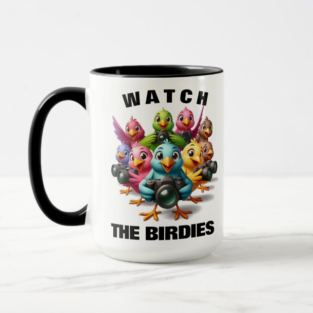Mug Funny Watch Birdies Shutterbugs (Gauche)