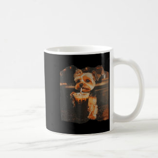 Mug Funny Yorkie Drinking Iced Coffee Cute Dog Meme