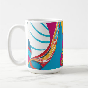 Mug Fusion Abstraite de Batik Tropical Vibrant avec Fe