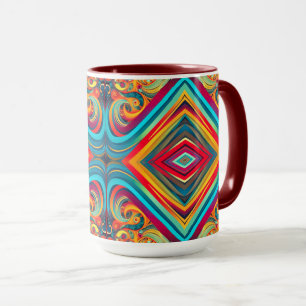 Mug Fusion Color Wave – Art abstrait moderne en spiral