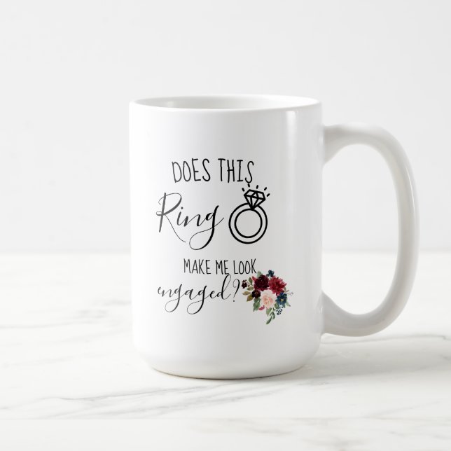 Mug Futur Cadeau de Fiançailles Personnalisé de Mme, F (Droite)