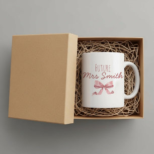 Mug Futur Mme coquette ruban personnalisé mignon