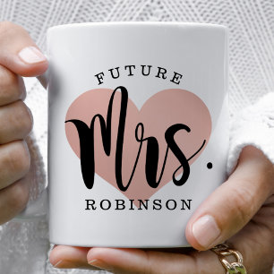 Mug Futur Mme Rose Gold Heart Mariage personnalisé Mon