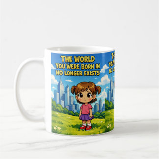 Mug Futur vs. Passé Innocence perdue Cartoon sentiment